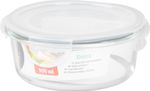 Tárolóedény MagicHome, üveg, kerek, 950 ml, fedővel, szellőzőszeleppel