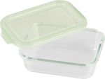 Jar MagicHome, glass, rectangular, 1000 ml, with lid, non-snap
