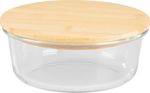 Jar MagicHome, glass, round, 950 ml, with bamboo lid