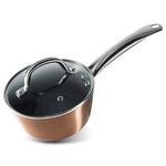 Nyeles lábas MagicHome Copper Line, 16 cm, 1200 ml, üvegfedővel
