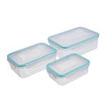 Food container MagicHome 0,50/1,00/1,50 lit, 3 pcs set, rectangular Clip