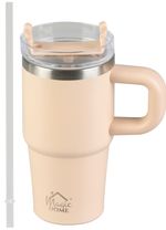 Termobögre MagicHome, kávéhoz/teához, 550 ml, szívószállal, rozsdamentes acél