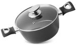Pot MagicHome Black Line, 20 cm, 2100 ml, with lid