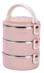 Lunchbox MagicHome LB933, 3-piece, 3x 500 ml, pink, 20x15x6.2 cm
