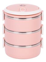 Obedár MagicHome LB933, 3 dielny, 3x 1500 ml, ružový, 20x15x6,2 cm