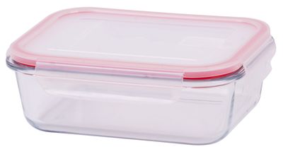 Dóza MagicHome BSG2, 1000 ml, sklenená, 200x150x60 mm, obdĺžniková, borosilikátové sklo/PP, Clip