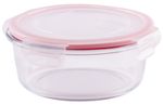MagicHome BSG3 ételtároló doboz, 950 ml, 17 x 7 cm, kerek, bórszilikát üveg/PP, Clip