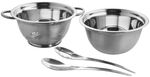 Salad Set MagicHome, 24 cm, 4-piece - bowl, sieve, 2x ladle, stainless steel