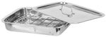 Roaster MagicHome 38x28x6 cm, with grilling rack and lid, stainless steel