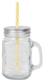 MagicHome cup, with straw, with lid, glass, 480 ml