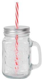 MagicHome cup, with straw, with lid, glass, 480 ml