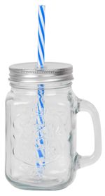 MagicHome cup, with straw, with lid, glass, 480 ml
