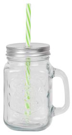 MagicHome cup, with straw, with lid, glass, 480 ml