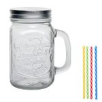 MagicHome cup, with straw, with lid, glass, 480 ml