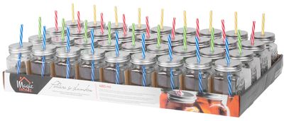 MagicHome cup, with straw, with lid, glass, 480 ml
