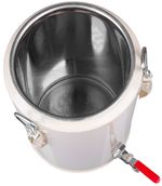 Container, for food transport with valve/tap, metal, 275 x 275 x 445 mm, 10 L