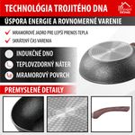 Wok serpenyő MagicHome Black Marble Line, 28 cm