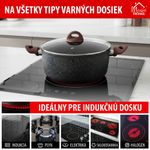 Pot MagicHome Black Marble Line, 24 cm, 4000 ml, with lid