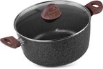 Pot MagicHome Black Marble Line, 24 cm, 4000 ml, with lid