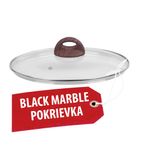 Fedő MagicHome Black Marble Line, üveg, 24 cm