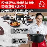 Pokrievka MagicHome Black Marble Line, sklenená, 26 cm