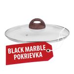 Pokrievka MagicHome Black Marble Line, sklenená, 28 cm