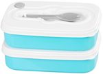 Lunch Box MagicHome, rectangular, 2-piece, with fork/spoon, 2x 1000 ml, 20.8x13.5x12.4 cm