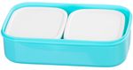 Lunch box MagicHome, square, 2-piece, with fork/spoon, 2x 1000 ml, 20.8x13.5x12.4 cm