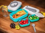 Lunch box MagicHome, square, 2-piece, with fork/spoon, 2x 1000 ml, 20.8x13.5x12.4 cm