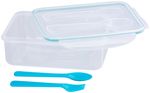 Lunch box MagicHome, square, with fork and spoon, 1500 ml, 22x15.2x7.6 cm