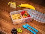 Lunch box MagicHome, square, with fork and spoon, 2 compartments, 1500 ml, 22x15.2x7.6 cm