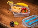 Lunch box MagicHome, square, with fork and spoon, 2 compartments, 1500 ml, 22x15.2x7.6 cm