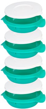 Ételhordó MagicHome, kerek, 4 részes, színes, 4x 1000 ml, 22,4x20,5x29,5 cm