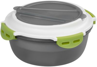 Lunch box MagicHome, round, with fork/spoon, 1200 ml, 21.1x9.7 cm