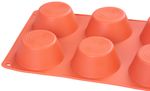 Baking Pan MagicHome, for baking, for 6 muffins, silicone, red, 23.7x16x3 cm