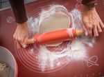 Rolling Pin MagicHome, silicone, with wooden handles, for dough, 37.5 cm