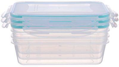 Ételhordók MagicHome, négyzet alakú, Clip,  3db-os készlet, 15,5x21,5x7,5 cm