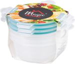 Container Set MagicHome Lunchbox YH371, 3 pcs, 700 ml, 145x145x75 mm, round, Clip