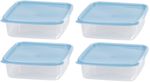 Container Set MagicHome Lunchbox YH128, 4 pcs, 1000 ml, 177x177x58 mm, square, Clip