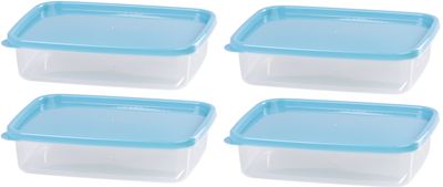 Ételhordók MagicHome, négyzet alakú, 4db-os készlet, 21,5x15,5x5,5 cm