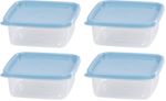 Container Set MagicHome Lunchbox YH54, 4 pcs, 600 ml, 143x143x58 mm, square, Clip