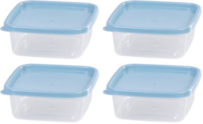 Ételhordók MagicHome, négyzet, Clip, 4db-os készlet, 0,6 lit., 14,3x14,3x5,8 cm