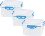 Container Set MagicHome Lunchbox YH309, 3 pcs, 1200 ml, 170x170x126 mm, square, Clip