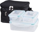 Container MagicHome, square, with thermal bag, set 3 pcs, 1x 1500 ml + 2x 500 ml