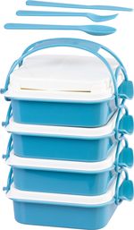 Lunch Box MagicHome, rectangular, 4-piece, with cutlery, 4x 800 ml, 160x195x260 mm