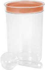 Tárolóedény Curver® DRY FOOD, 1700 ml, mérőkanállal, menta/szürke/barack vegyes színek, 130x190 mm