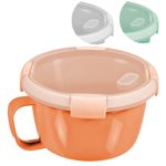 Tárolóedény Curver® 900 ml, füllel, nyitható fedél, fogantyúval, menta/szürke/barack vegyes színek,