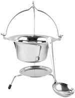 Serving Set MagicHome, 800 ml, stainless steel, mini cauldron with stand and ladle