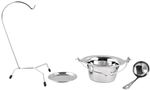 Serving Set MagicHome, 800 ml, stainless steel, mini cauldron with stand and ladle