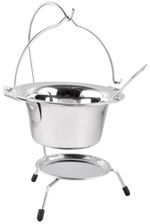 Serving Set MagicHome, 800 ml, stainless steel, mini cauldron with stand and ladle